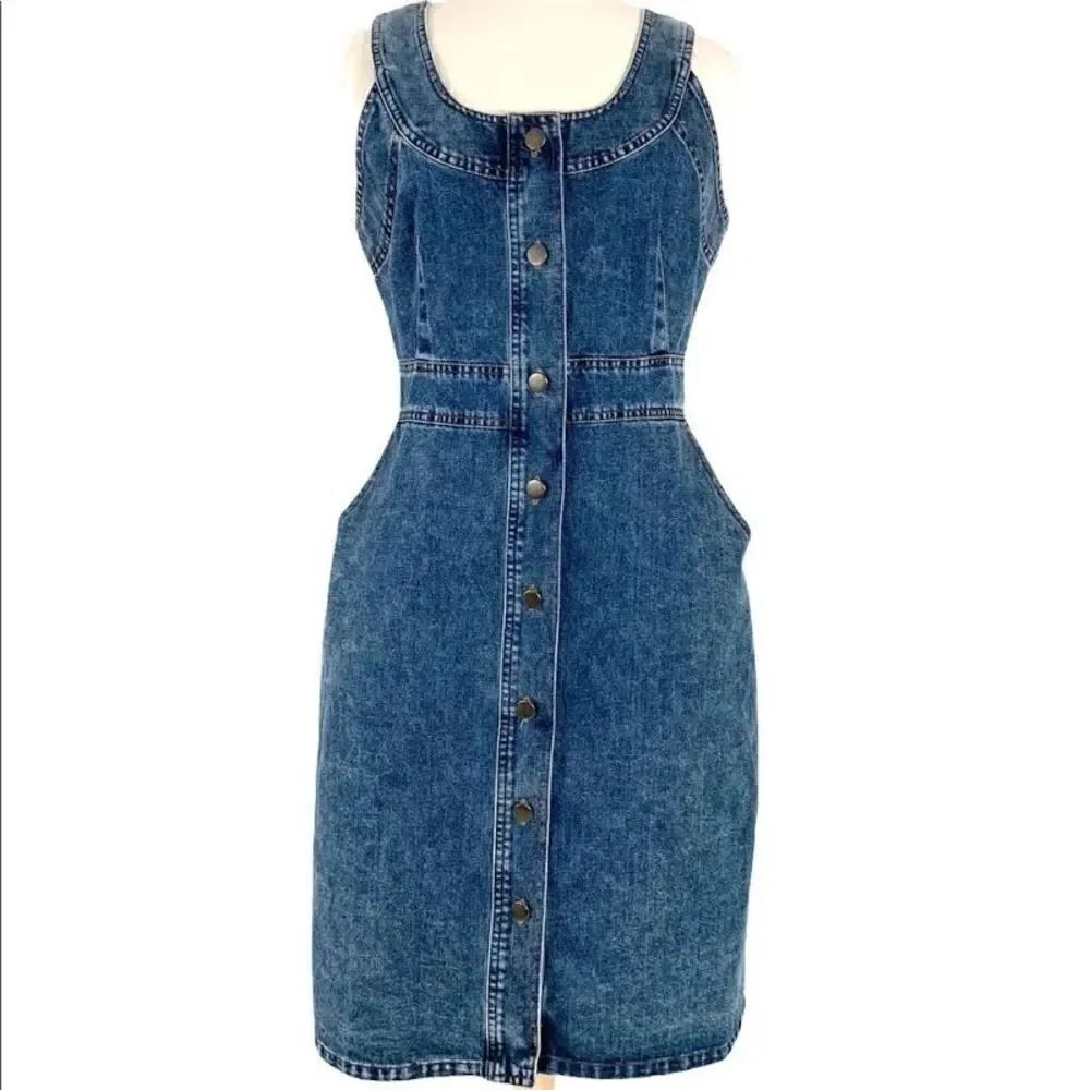 Gilli | Denim Jumper Button Up Dress | M